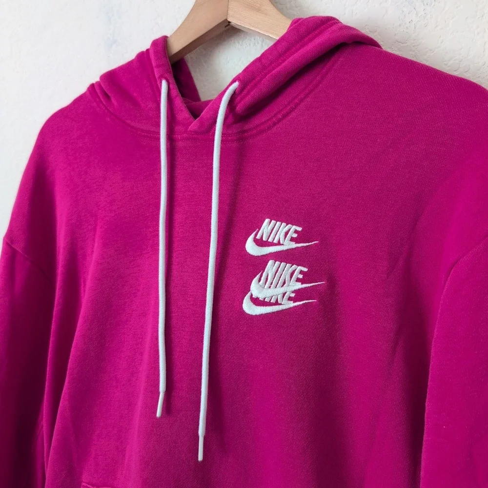 Nike World Tour Pink Hoodie Graphic Smiley Face French Terry Size M Unisex‎